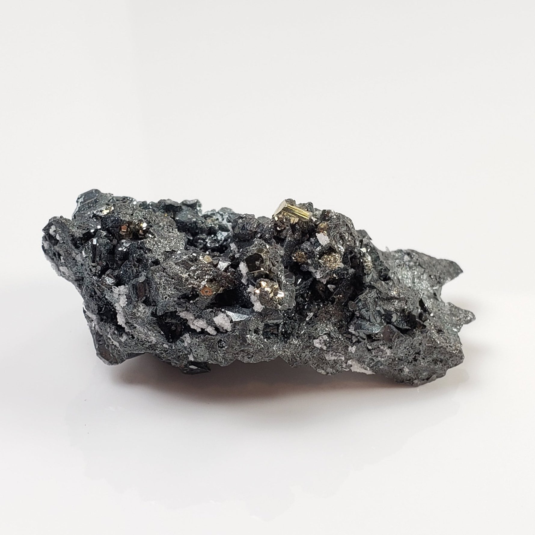  Tetrahedrite, Pyrite and Calcite Crystal Cluster | 43.8 Grams | Lima, Peru 8
