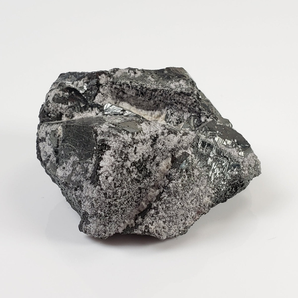  Tetrahedrite and Calcite Crystal Cluster | 63.8 Grams  | Lima, Peru 1