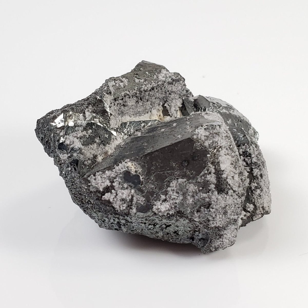  Tetrahedrite and Calcite Crystal Cluster | 63.8 Grams  | Lima, Peru 