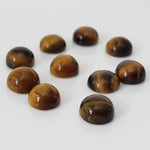 Tigers Eye | 10 Piece Gemstone Lot  Round Cabochon | Golden Brown | 10.1tcw 2