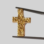   Titanium Druzy | Cross Shape Tablet | Golden Drusy | 18x12.6mm 