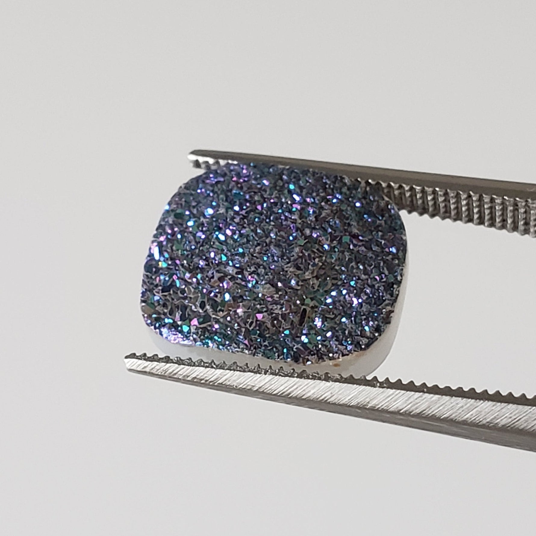  Titanium Druzy | Octagon Tablet | Rainbow Druzy | 12x10mm 3.4ct 1