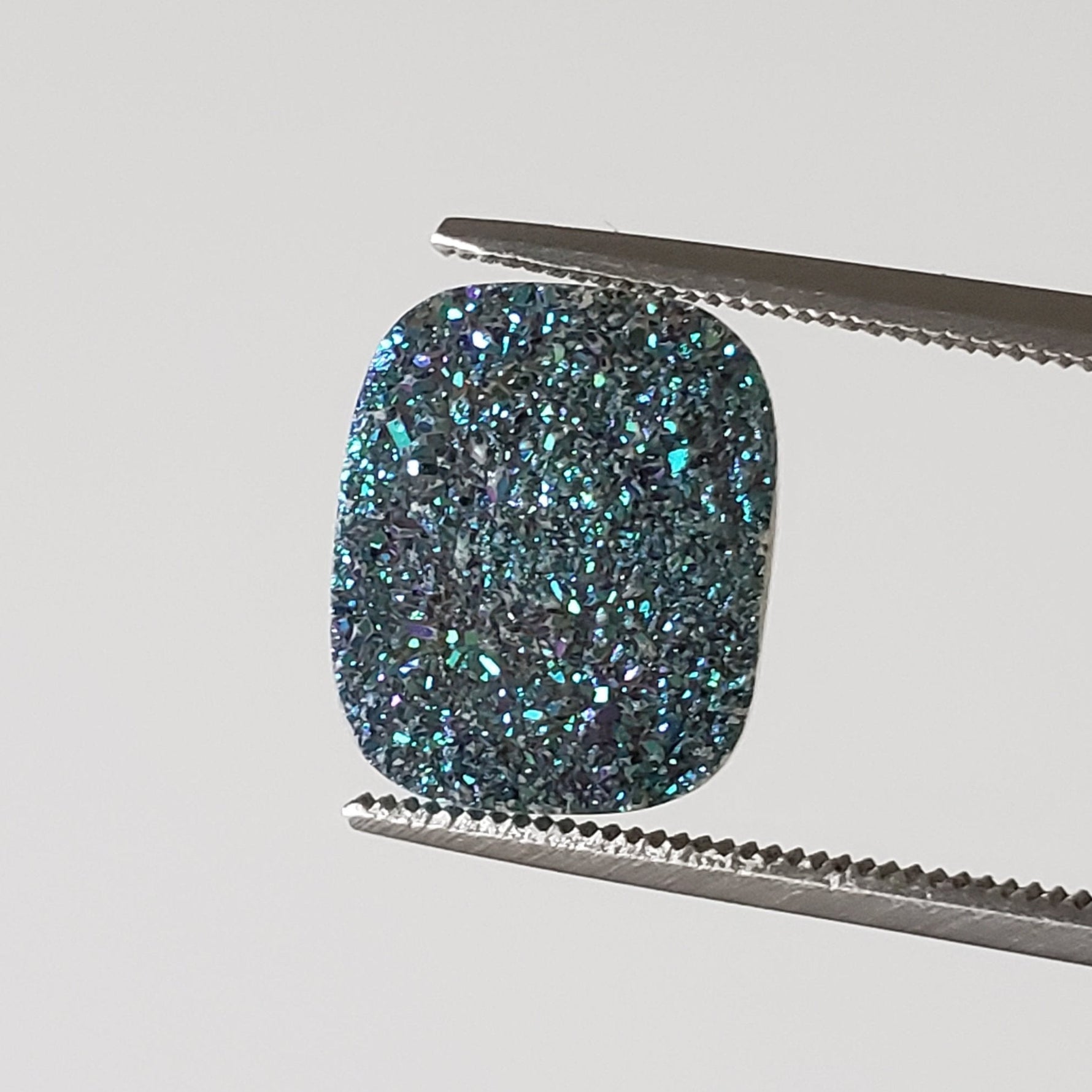  Titanium Druzy | Octagon Tablet | Rainbow Druzy | 12x10mm 3.4ct 2