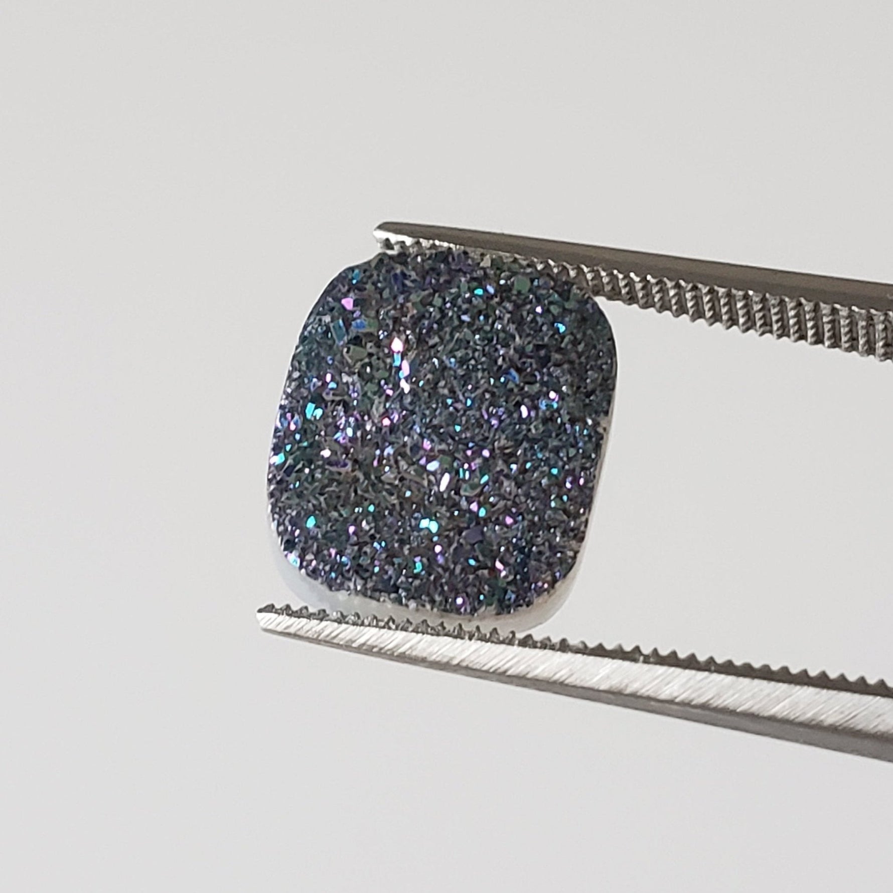  Titanium Druzy | Octagon Tablet | Rainbow Druzy | 12x10mm 3.4ct 3
