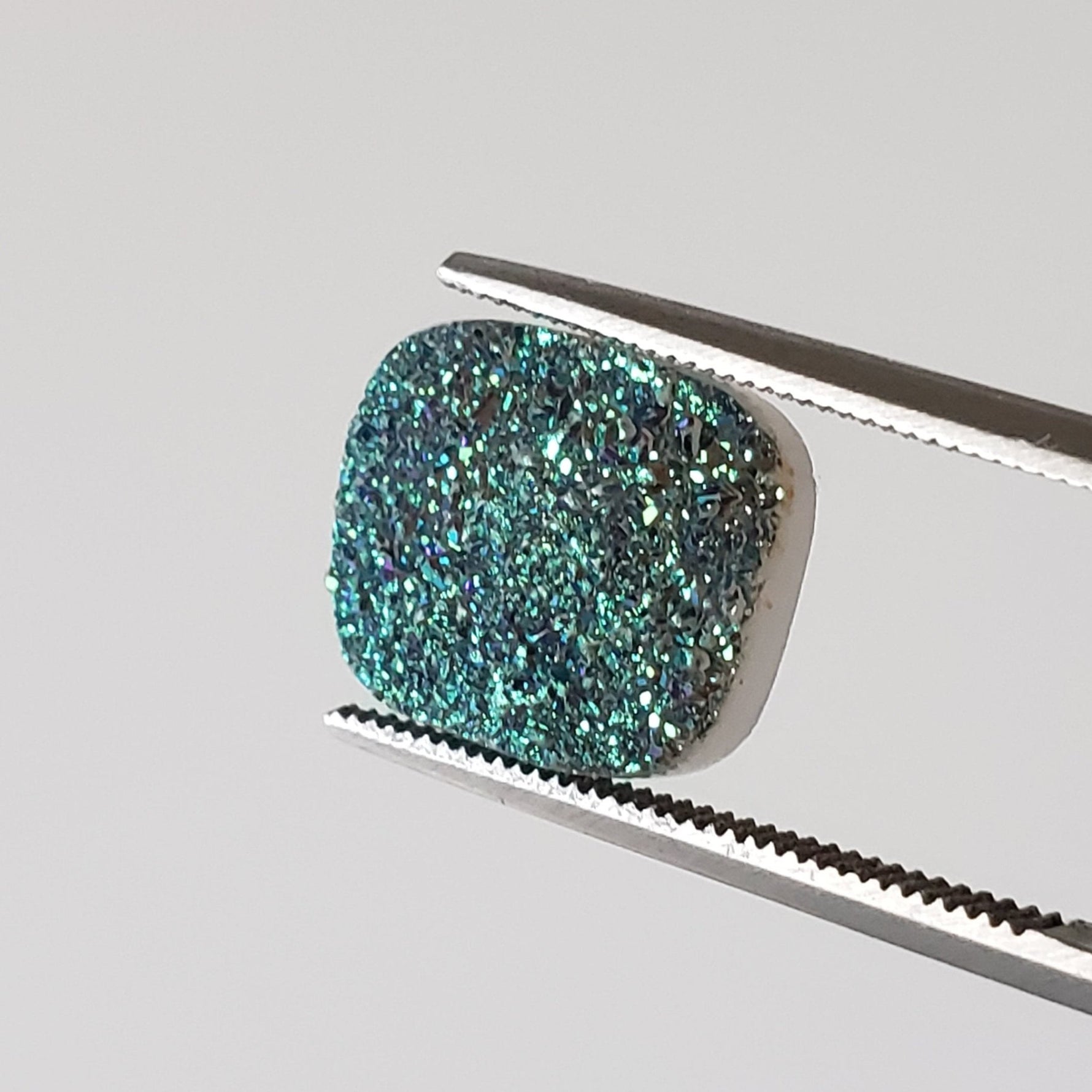  Titanium Druzy | Octagon Tablet | Rainbow Druzy | 12x10mm 3.4ct 4