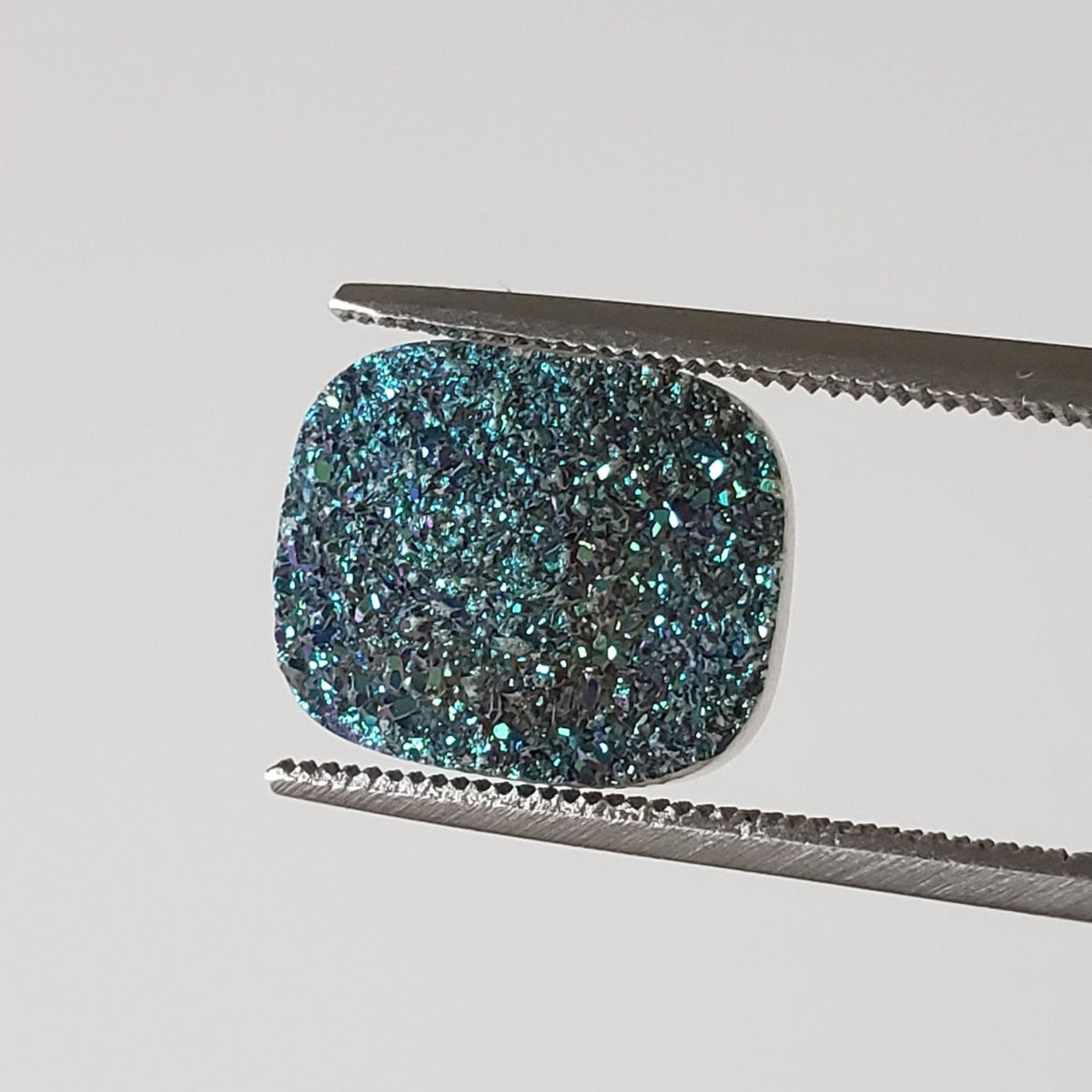  Titanium Druzy | Octagon Tablet | Rainbow Druzy | 12x10mm 3.4ct 5