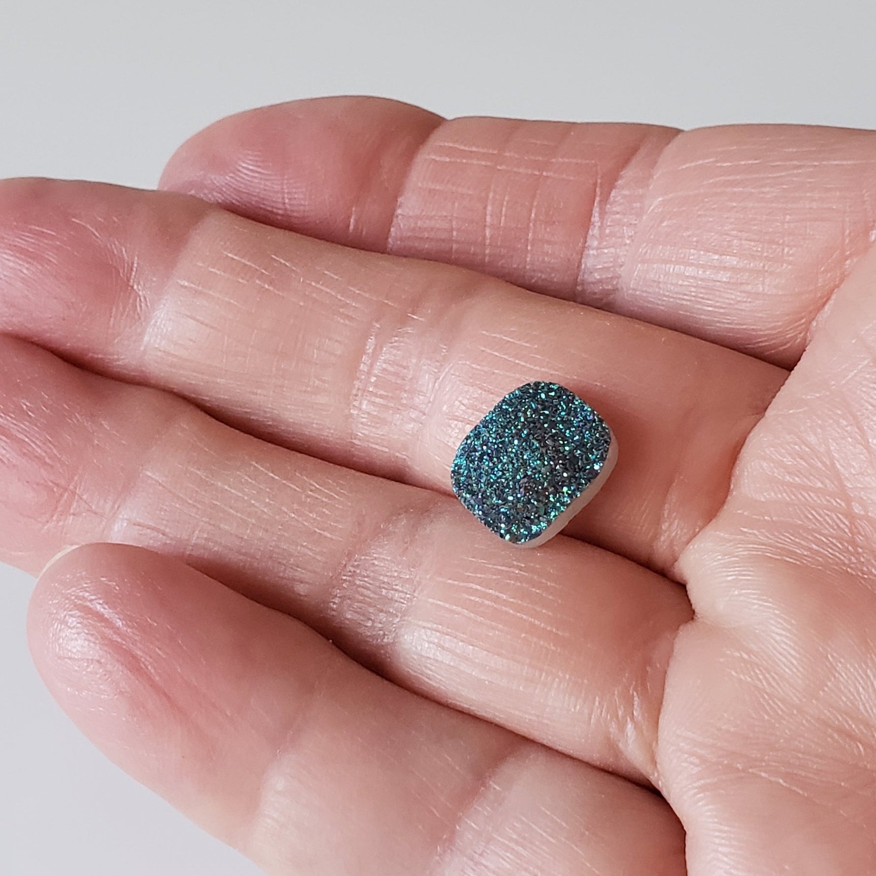 Titanium Druzy | Octagon Tablet | Rainbow Druzy | 12x10mm 3.4ct 7