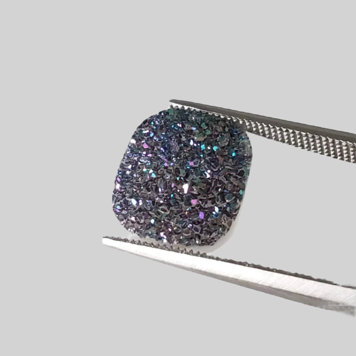 Titanium Druzy | Octagon Tablet | Rainbow Druzy | 12x10mm 3.7ct 2