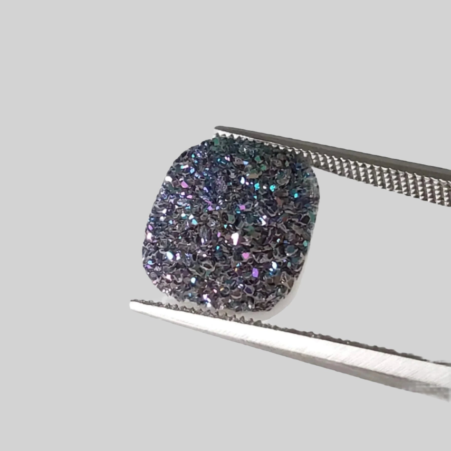  Titanium Druzy | Octagon Tablet | Rainbow Druzy | 12x10mm 3.7ct 2