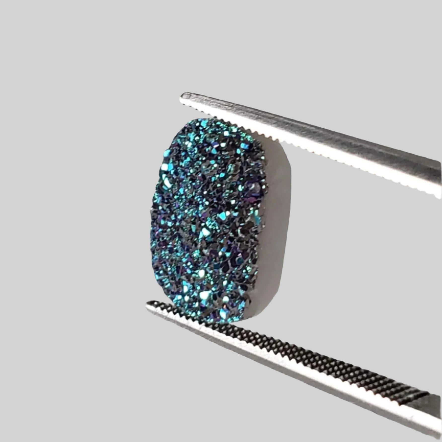  Titanium Druzy | Octagon Tablet | Rainbow Druzy | 12x10mm 3.7ct 4