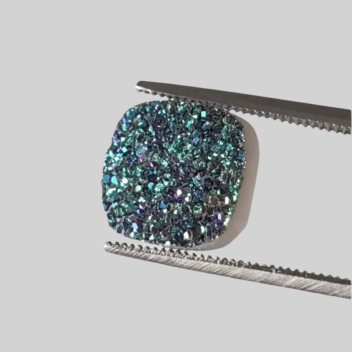  Titanium Druzy | Octagon Tablet | Rainbow Druzy | 12x10mm 3.7ct 5