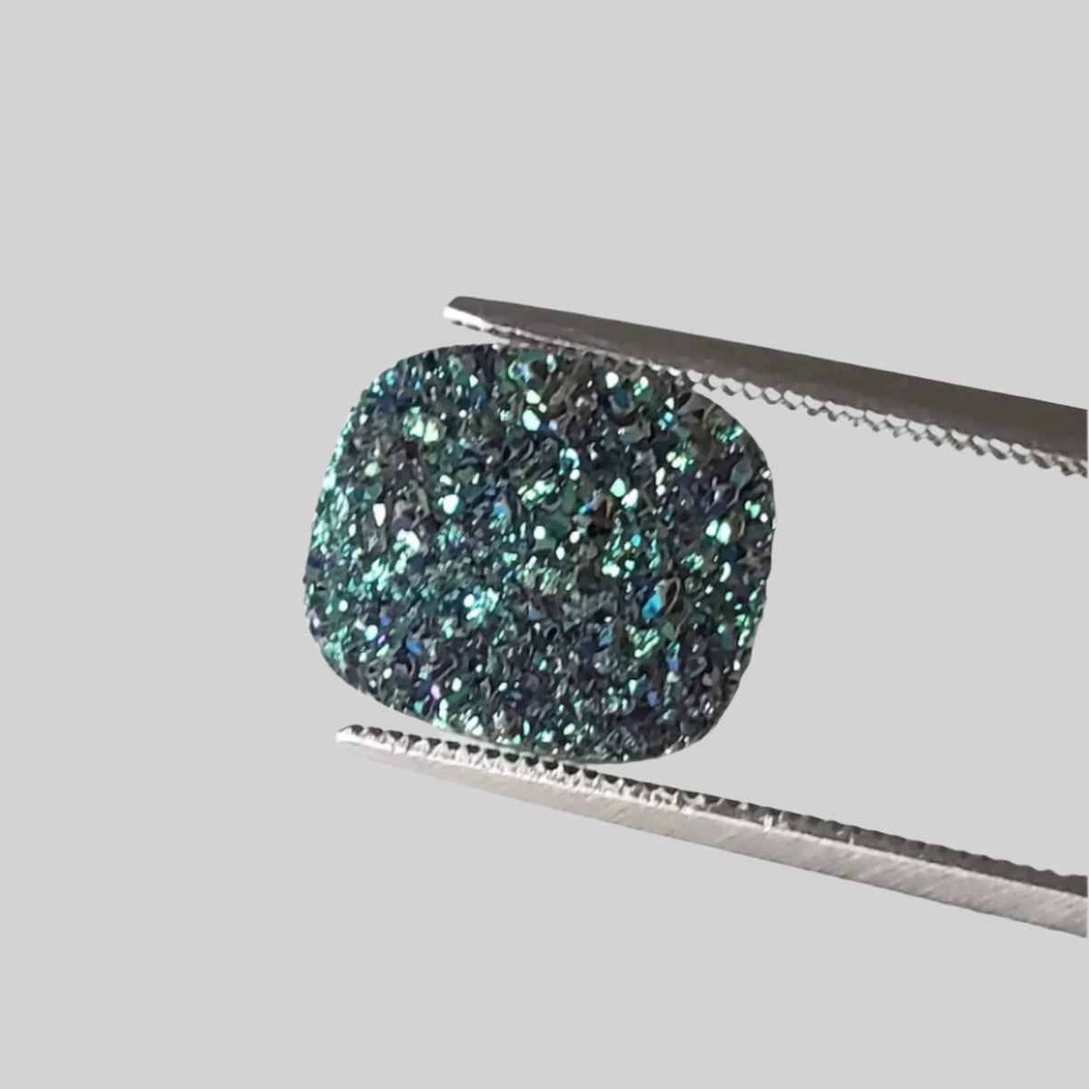  Titanium Druzy | Octagon Tablet | Rainbow Druzy | 12x10mm 3.7ct 6