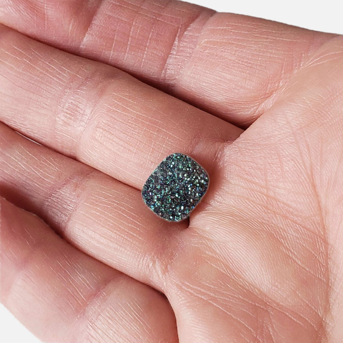  Titanium Druzy | Octagon Tablet | Rainbow Druzy | 12x10mm 3.7ct 7