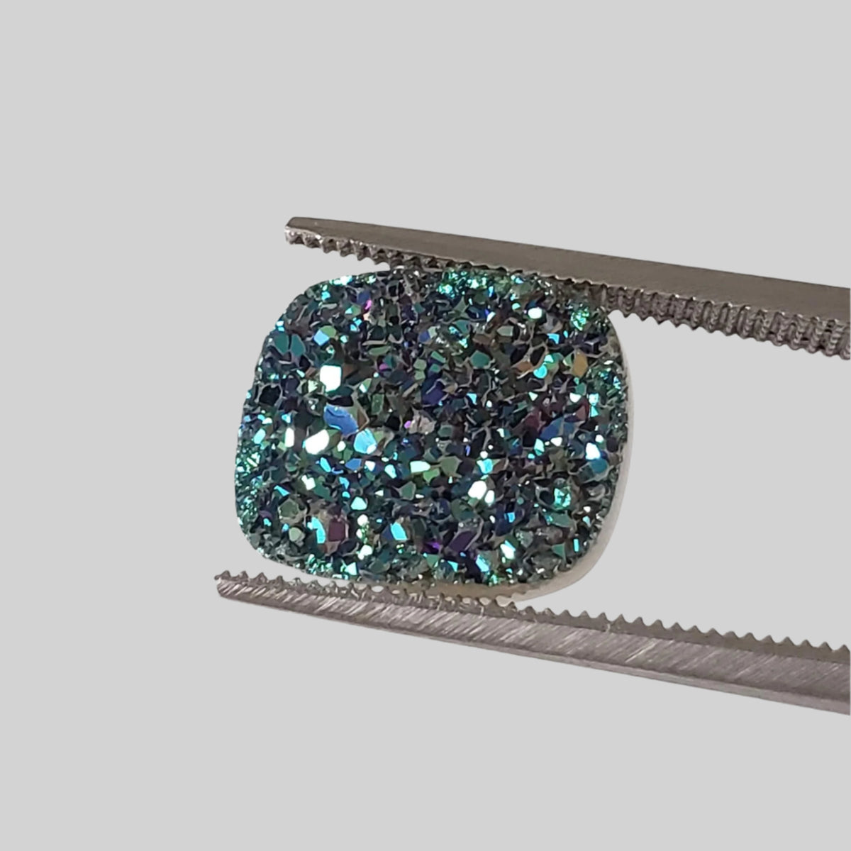  Titanium Druzy | Octagon Tablet | Rainbow Druzy | 12x10mm 