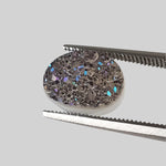  Titanium Druzy | Oval Tablet | Gray Rainbow Druzy | 11x8.7mm 2.92ct 1