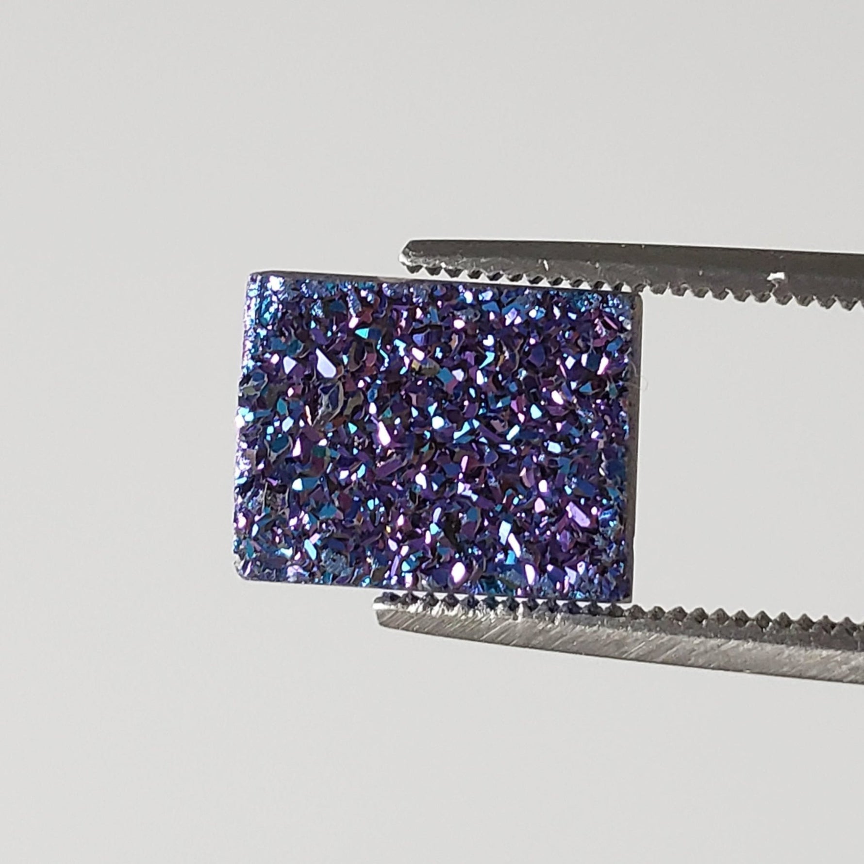  Titanium Druzy | Rectangular Tablet | Mystic Rainbow Druzy | 10.1x8mm 