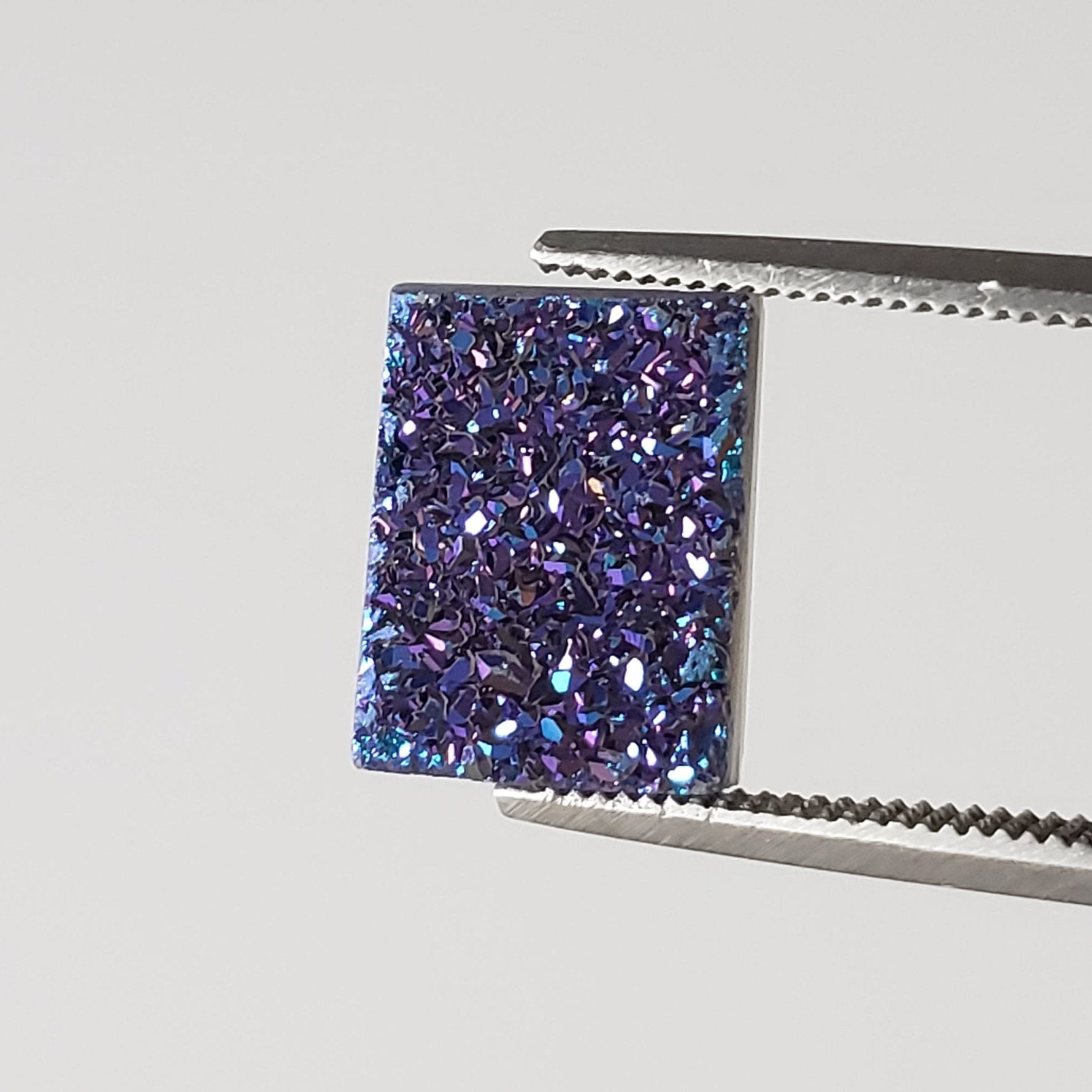  Titanium Druzy | Rectangular Tablet | Mystic Rainbow Druzy | 10.1x8mm 1