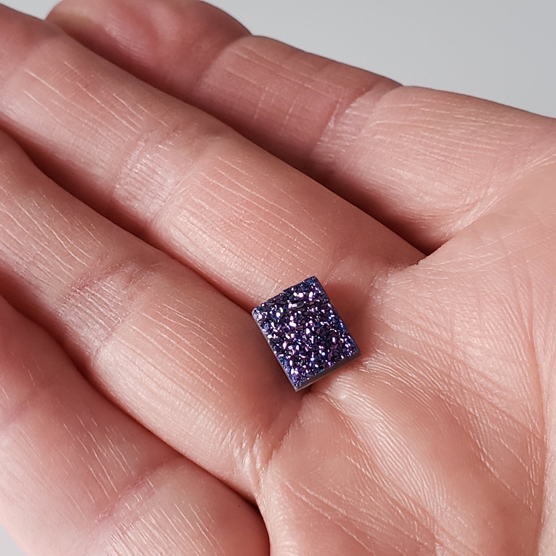  Titanium Druzy | Rectangular Tablet | Mystic Rainbow Druzy | 10.1x8mm 7