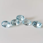 Topaz | 5 Piece Gemstone Lot | Oval Cut | Sky Blue | 8x6mm, 7.3 tcw 0