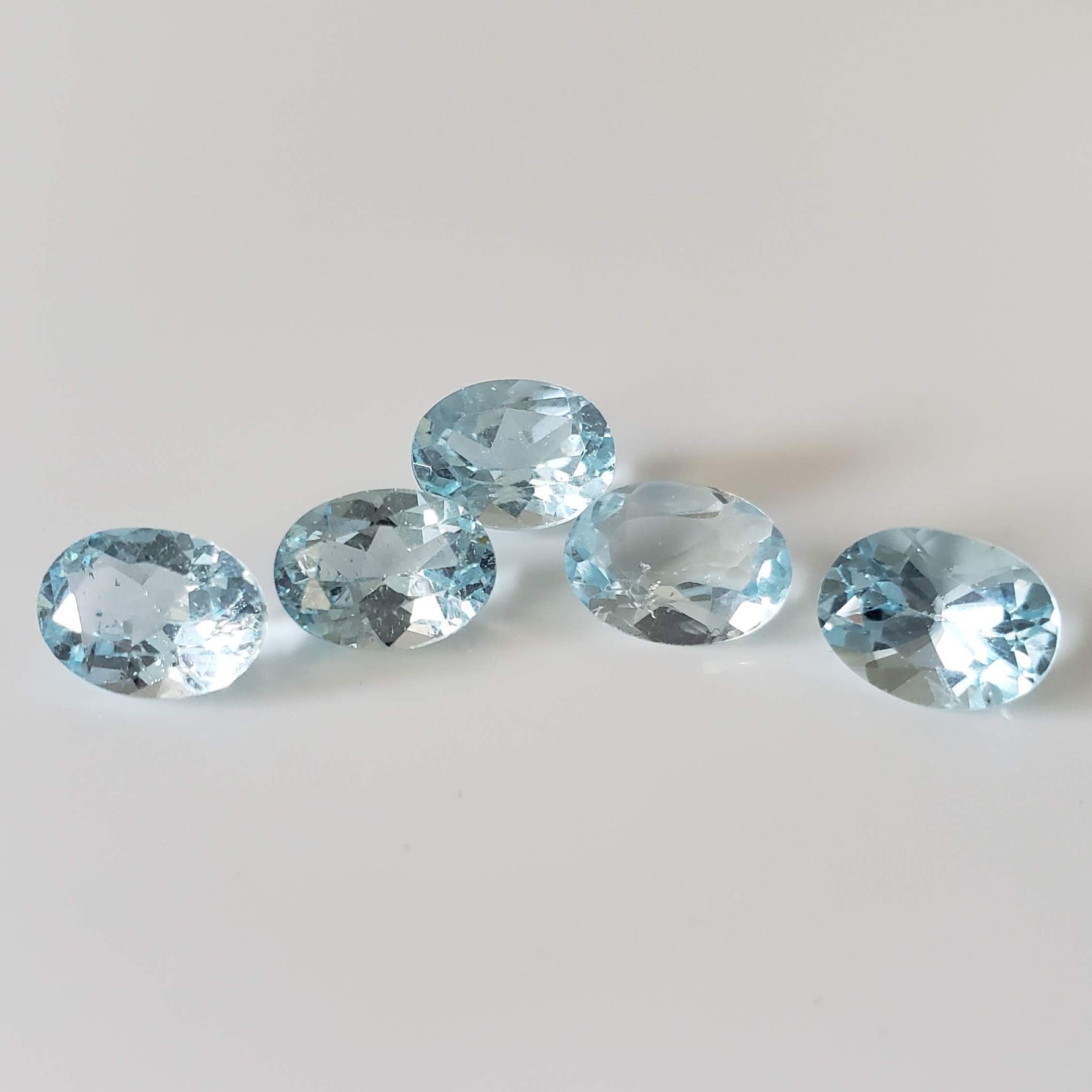 Topaz | 5 Piece Gemstone Lot | Oval Cut | Sky Blue | 8x6mm, 7.3 tcw 0