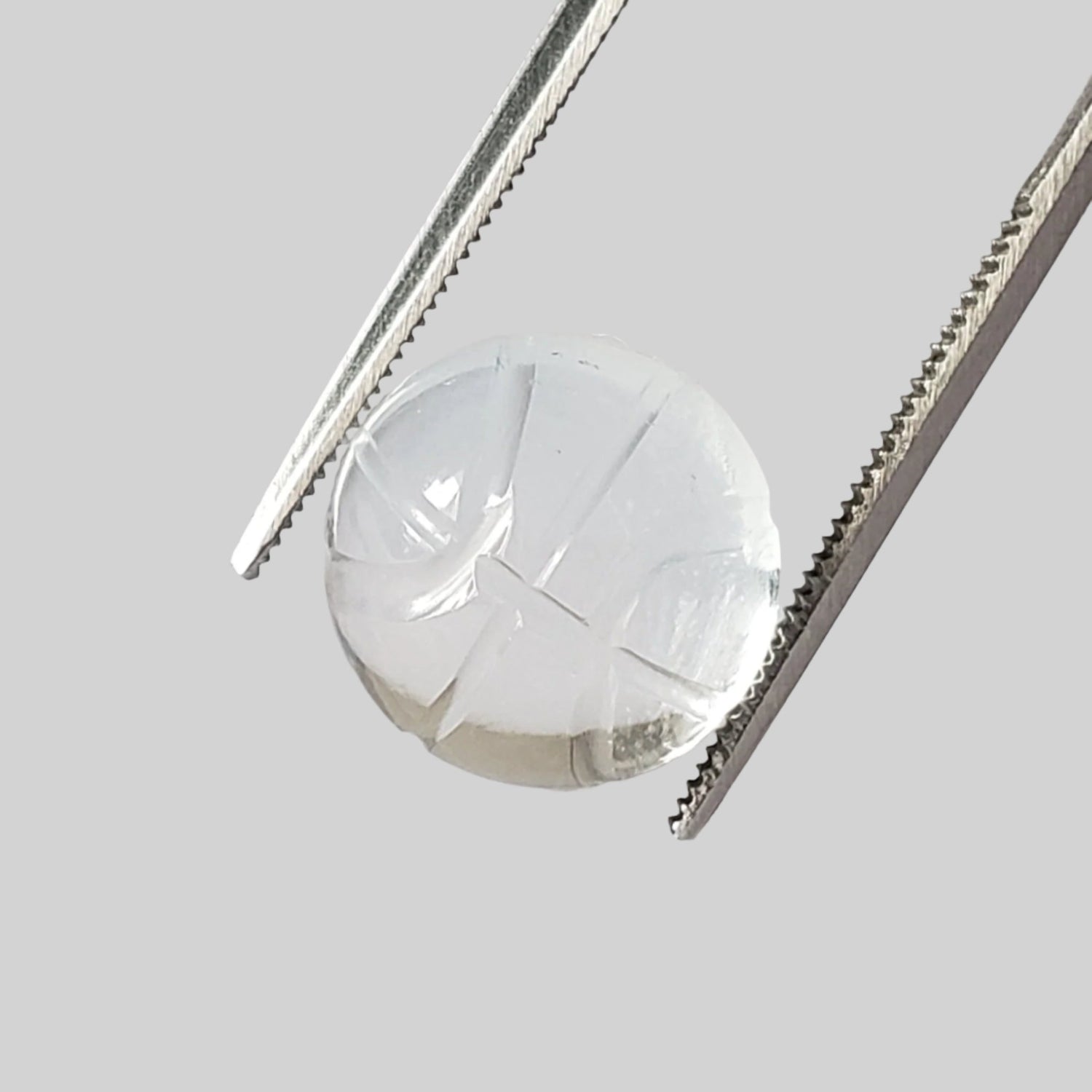  Topaz | Round Laser Cut Cabochon | Pale Blue | 12mm 