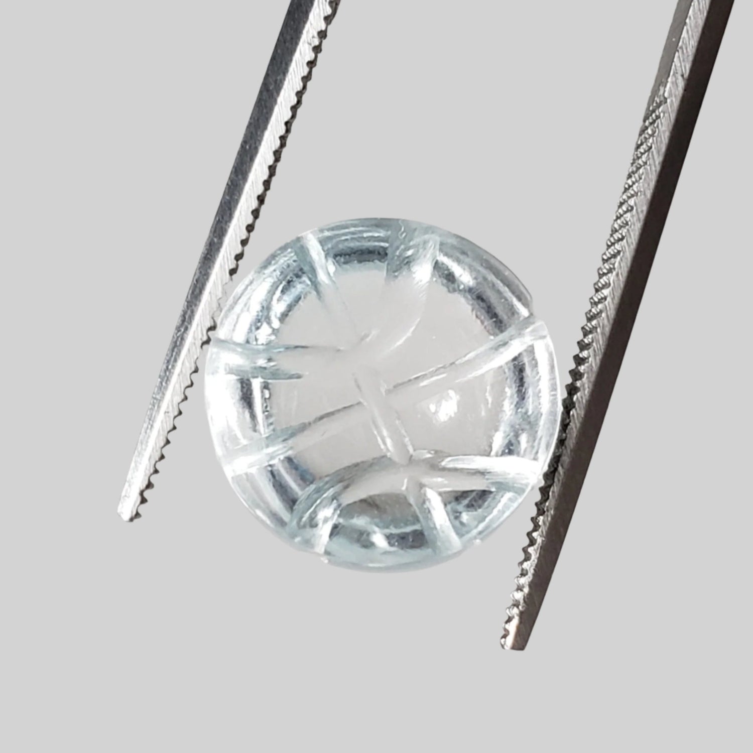  Topaz | Round Laser Cut Cabochon | Pale Blue | 12mm 1