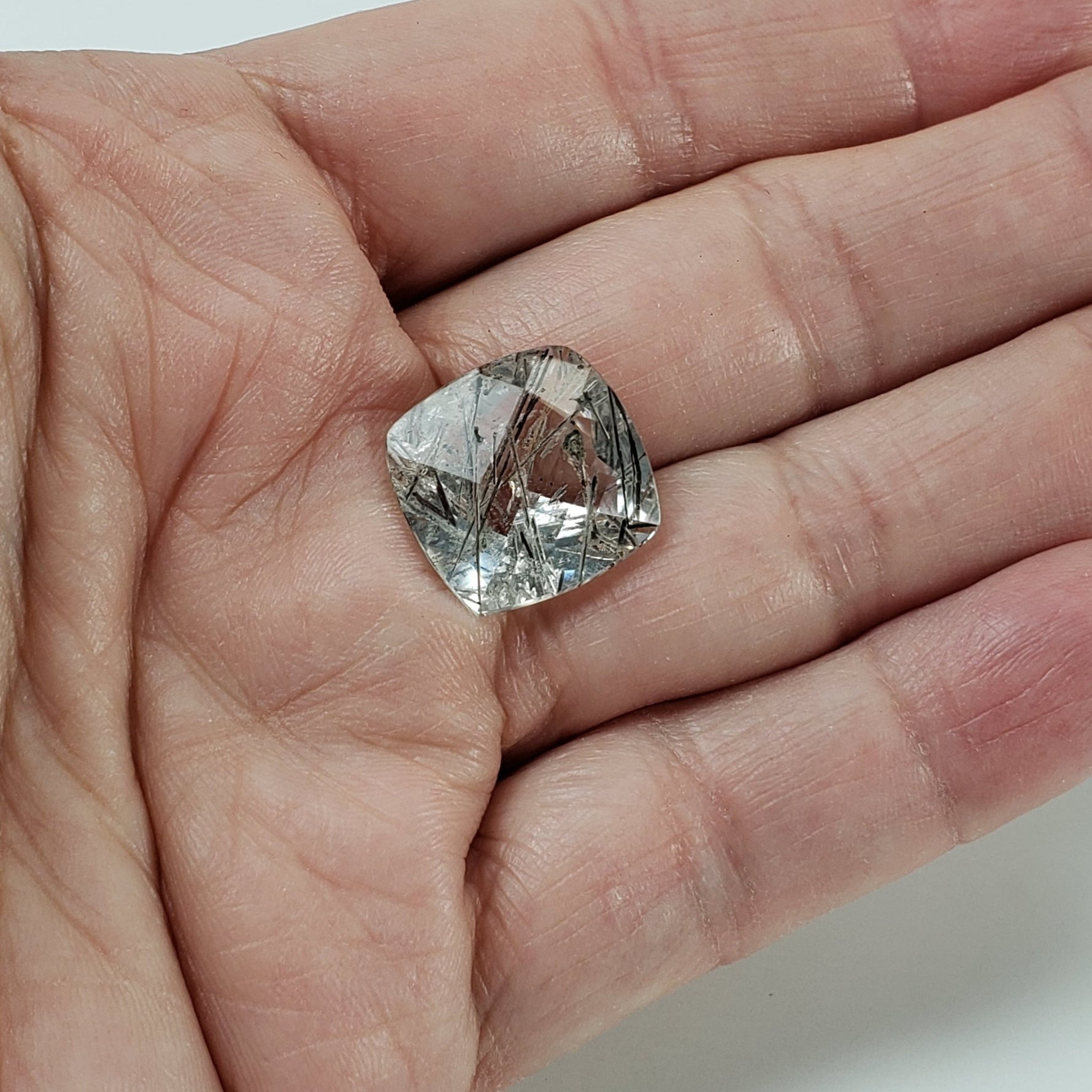  Tourmalinated Quartz | Cushion Cut | 16.8mm 14.5ct | Brazil 7