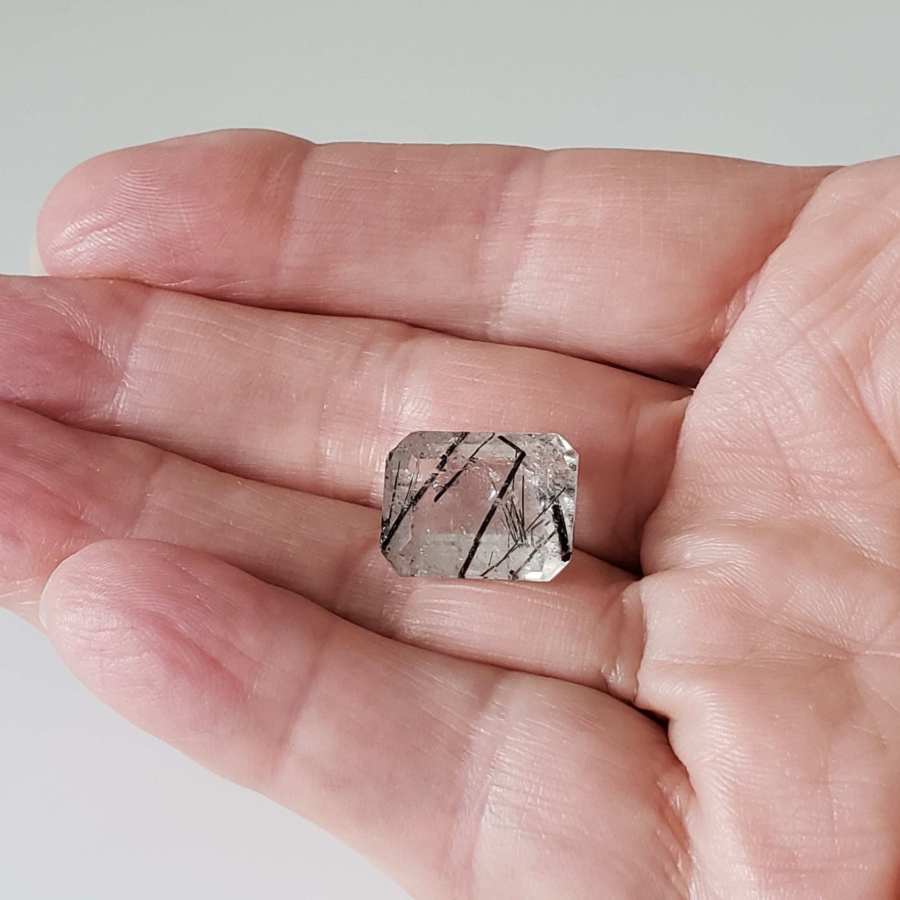  Tourmalinated Quartz | Octagon Cut | 16.8x12.6mm 13.5ct | Brazil 7