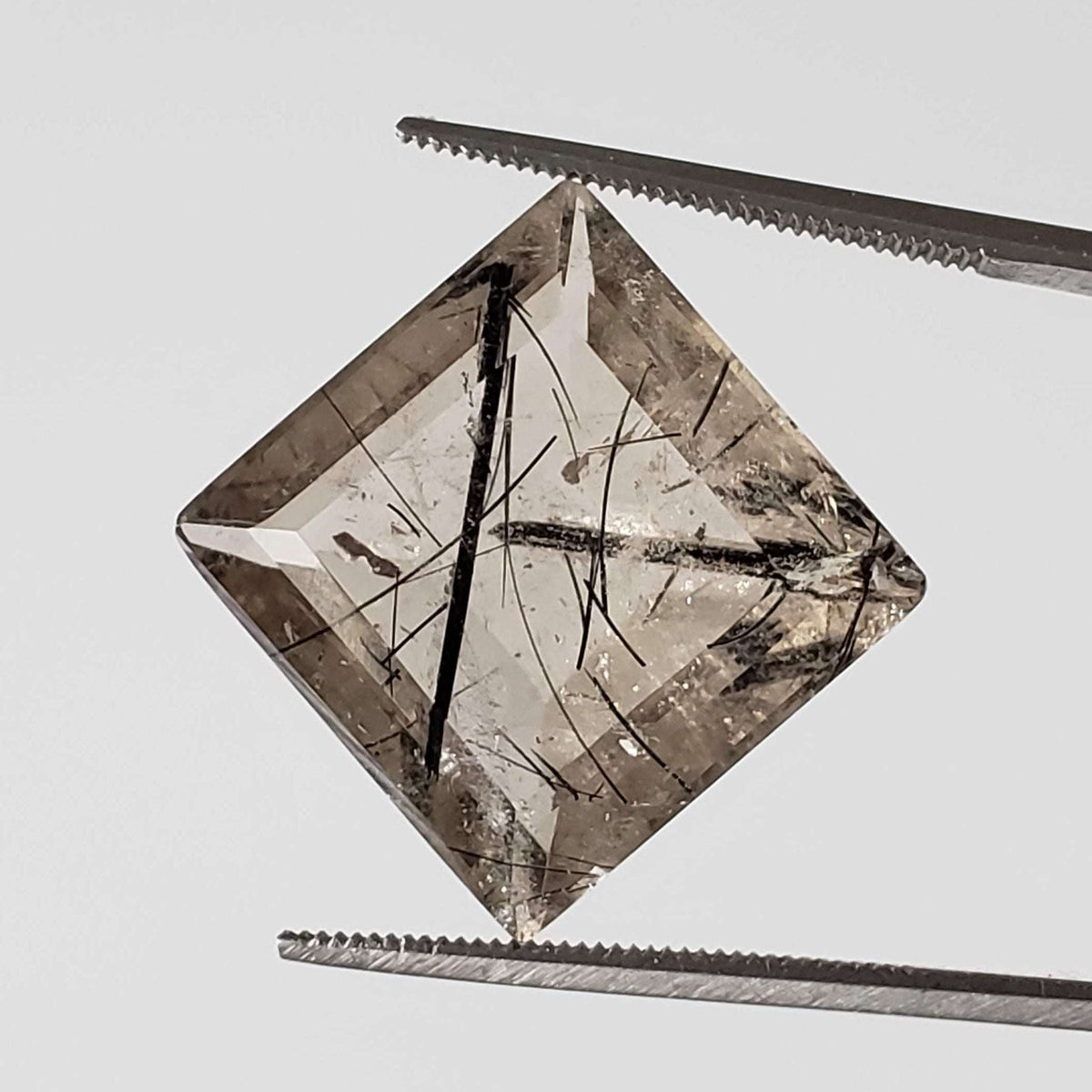  Tourmalinated Quartz | Square Cut | 17mm 19.7ct | Brazil 