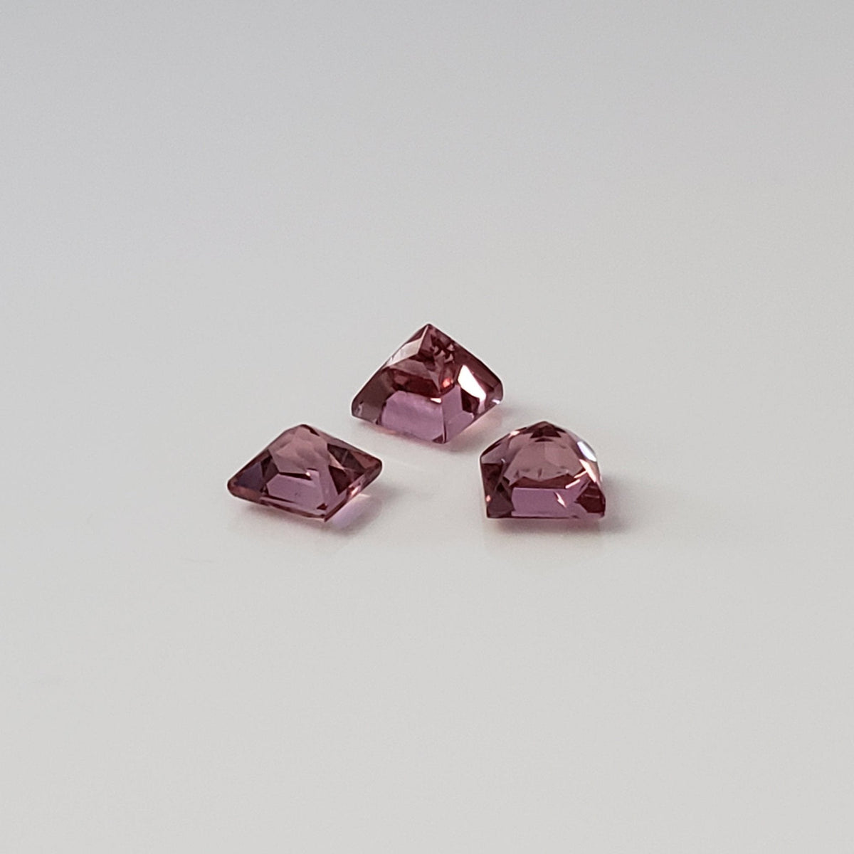  Tourmaline | 3 Piece Gemstone Lot | Princess Cut | Orange Pink | 3.3 - 3.5mm 2