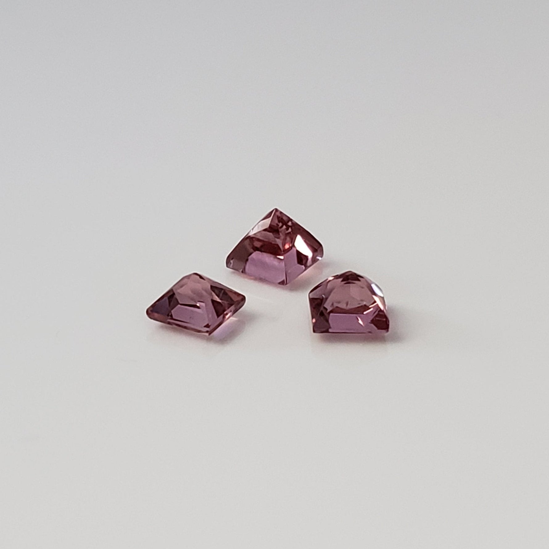  Tourmaline | 3 Piece Gemstone Lot | Princess Cut | Orange Pink | 3.3 - 3.5mm 2