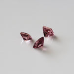  Tourmaline | 3 Piece Gemstone Lot | Princess Cut | Orange Pink | 3.3 - 3.5mm 3