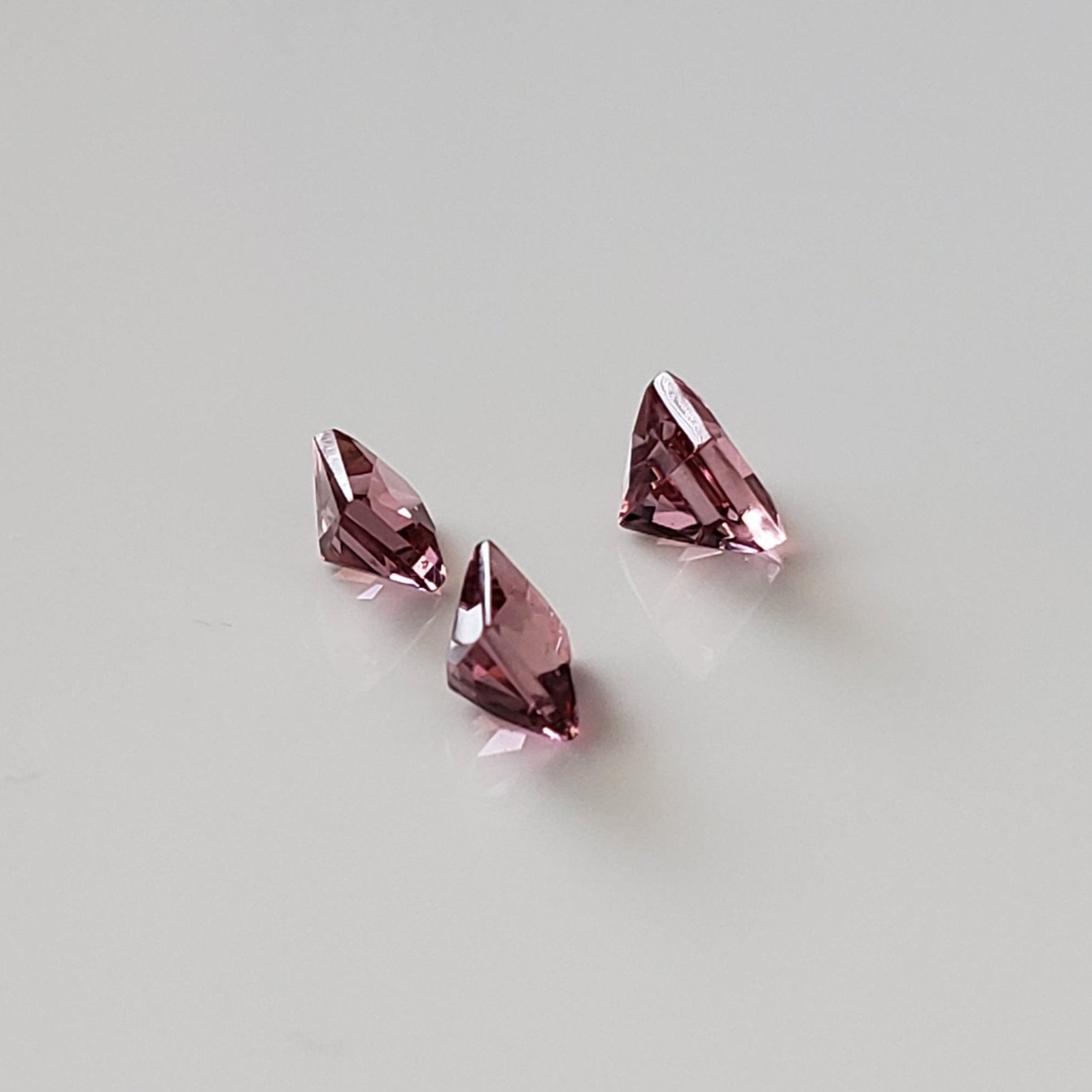  Tourmaline | 3 Piece Gemstone Lot | Princess Cut | Orange Pink | 3.3 - 3.5mm 4