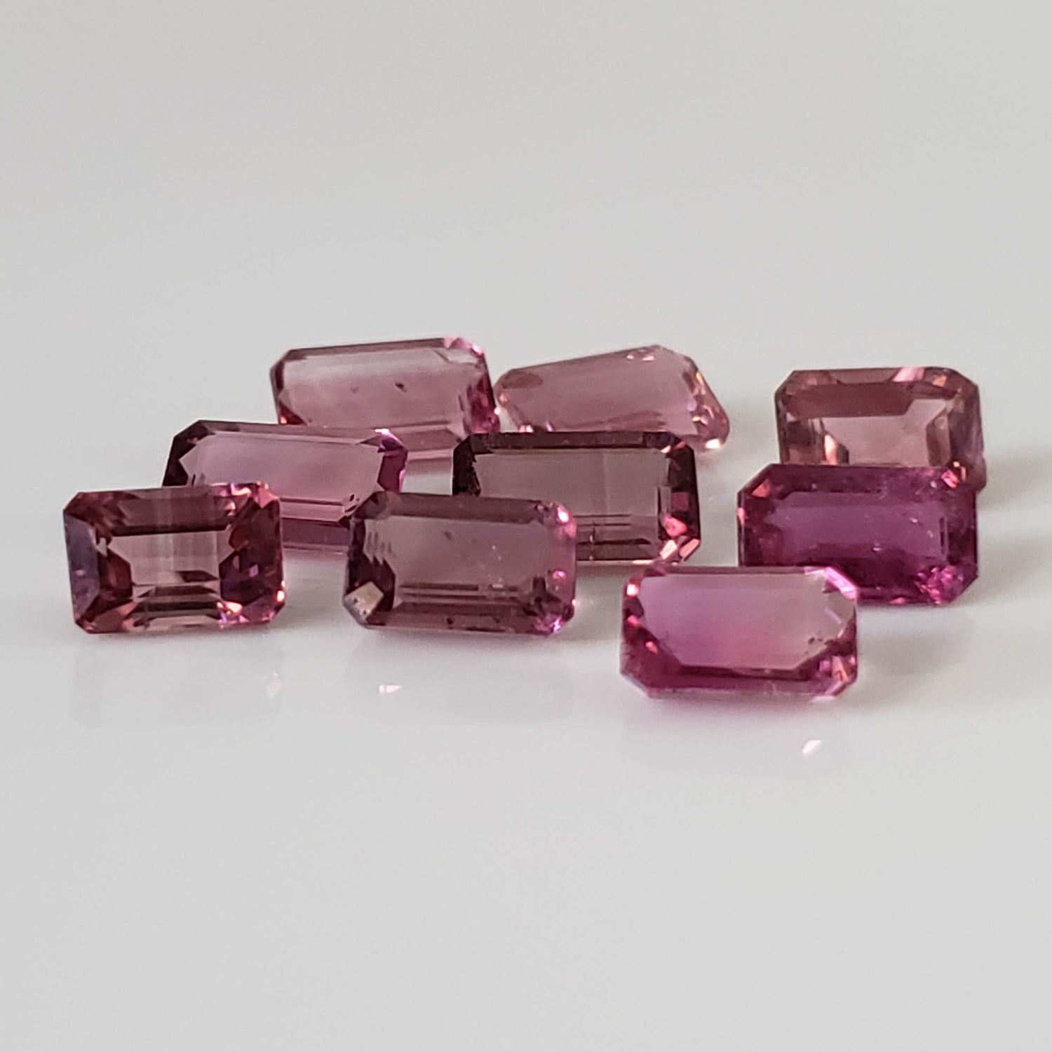  Tourmaline | 9 Piece Lot | Octagon Cut | Pink | 9.1tcw 1
