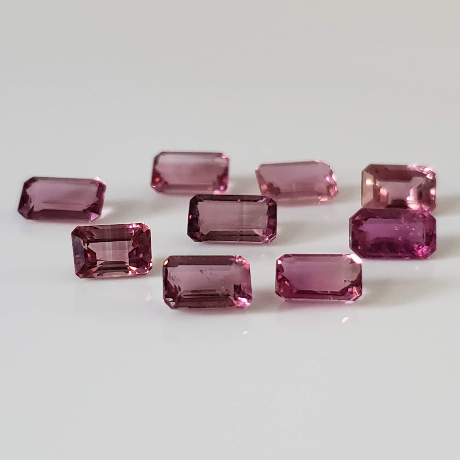 Tourmaline | 9 Piece Lot | Octagon Cut | Pink | 9.1tcw 