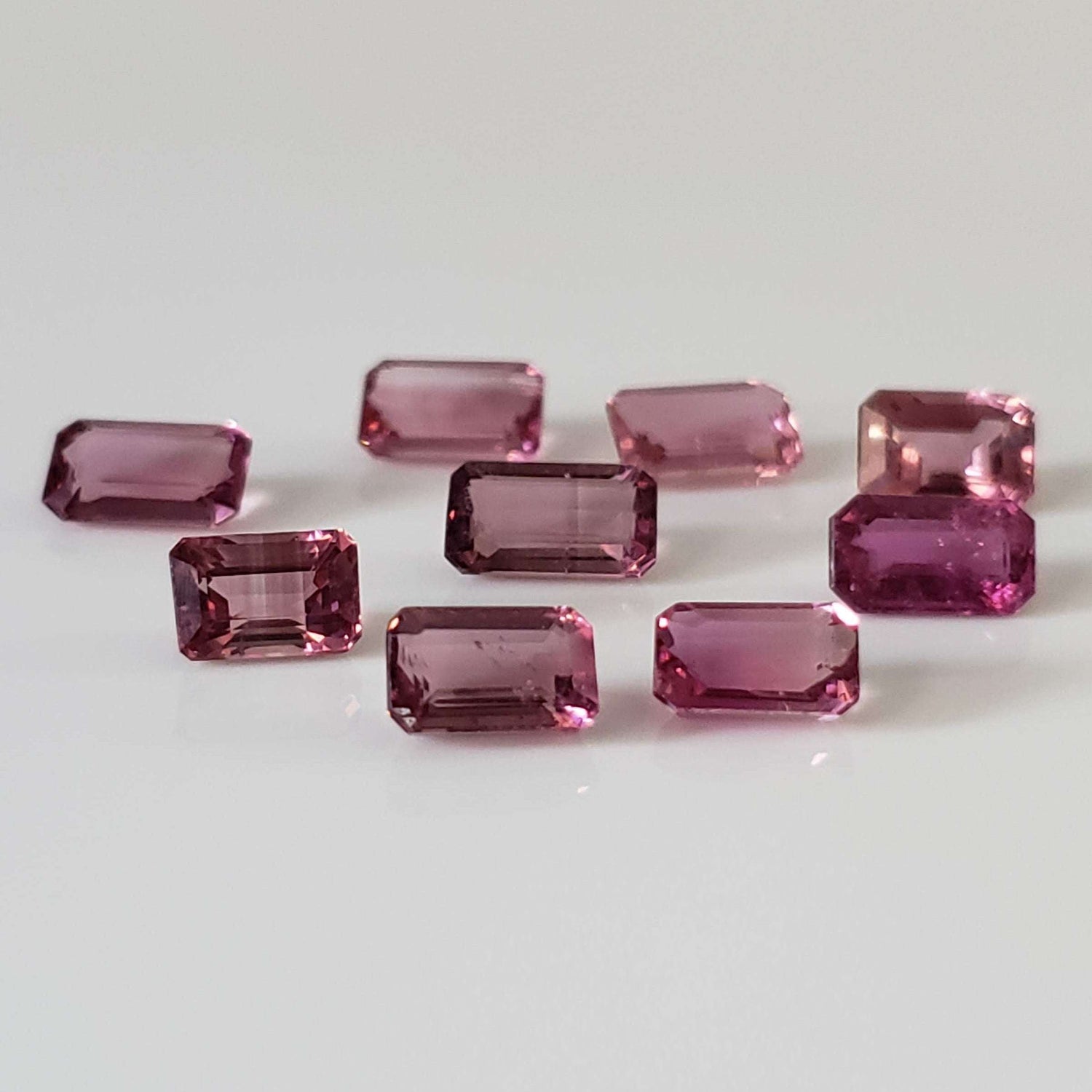  Tourmaline | 9 Piece Lot | Octagon Cut | Pink | 9.1tcw 