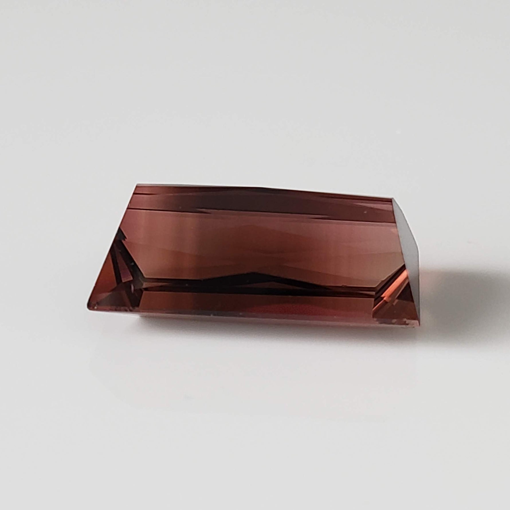  Tourmaline | Baguette Cut | Pinkish Brown Bi-Color | 17x9mm 10.9ct 6