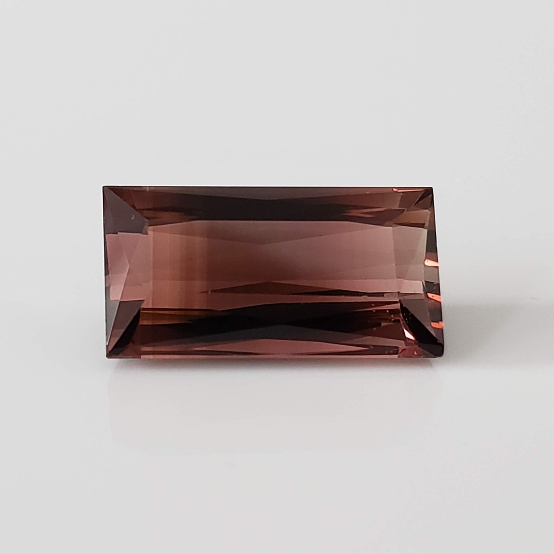  Tourmaline | Baguette Cut | Pinkish Brown Bi-Color | 17x9mm 10.9ct 4
