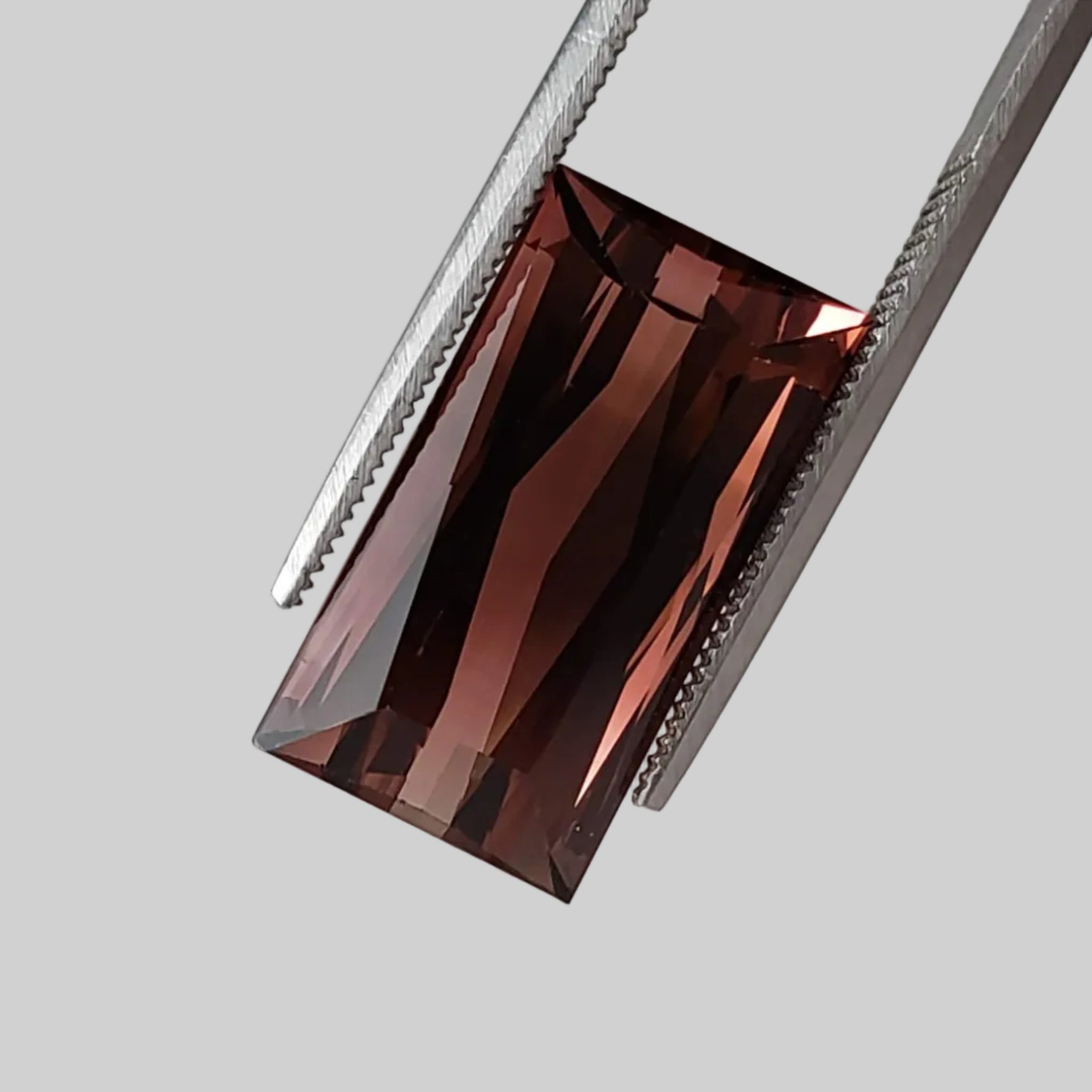  Tourmaline | Baguette Cut | Pinkish Brown Bi-Color | 17x9mm 10.9ct 2