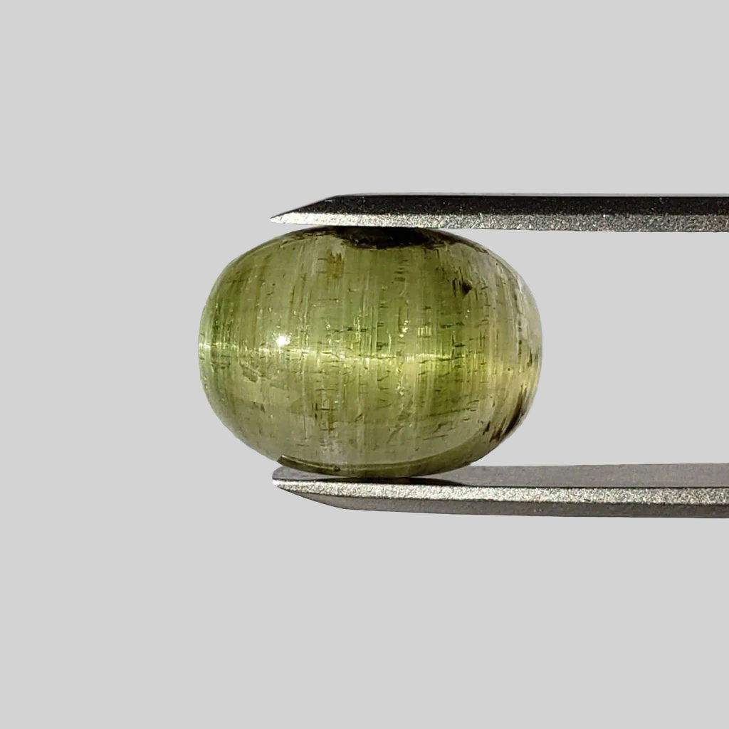  Tourmaline Cats Eye | Oval Cabochon | Light Green | 15.5x11.5mm 11.56ct 