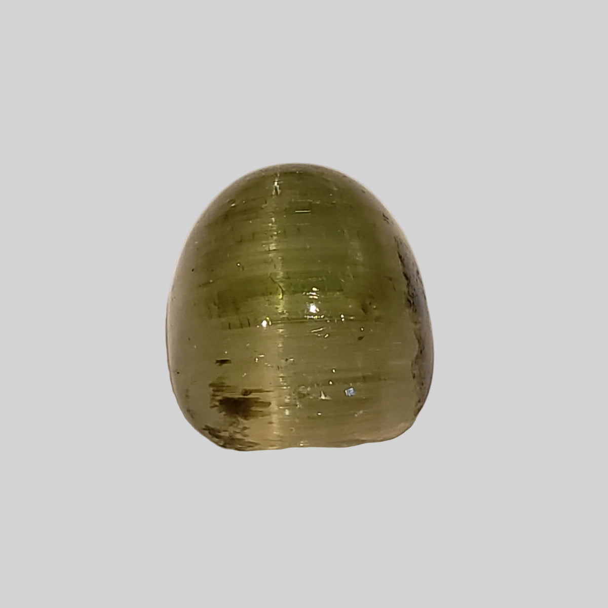  Tourmaline Cats Eye | Oval Cabochon | Light Green | 15.5x11.5mm 11.56ct 6