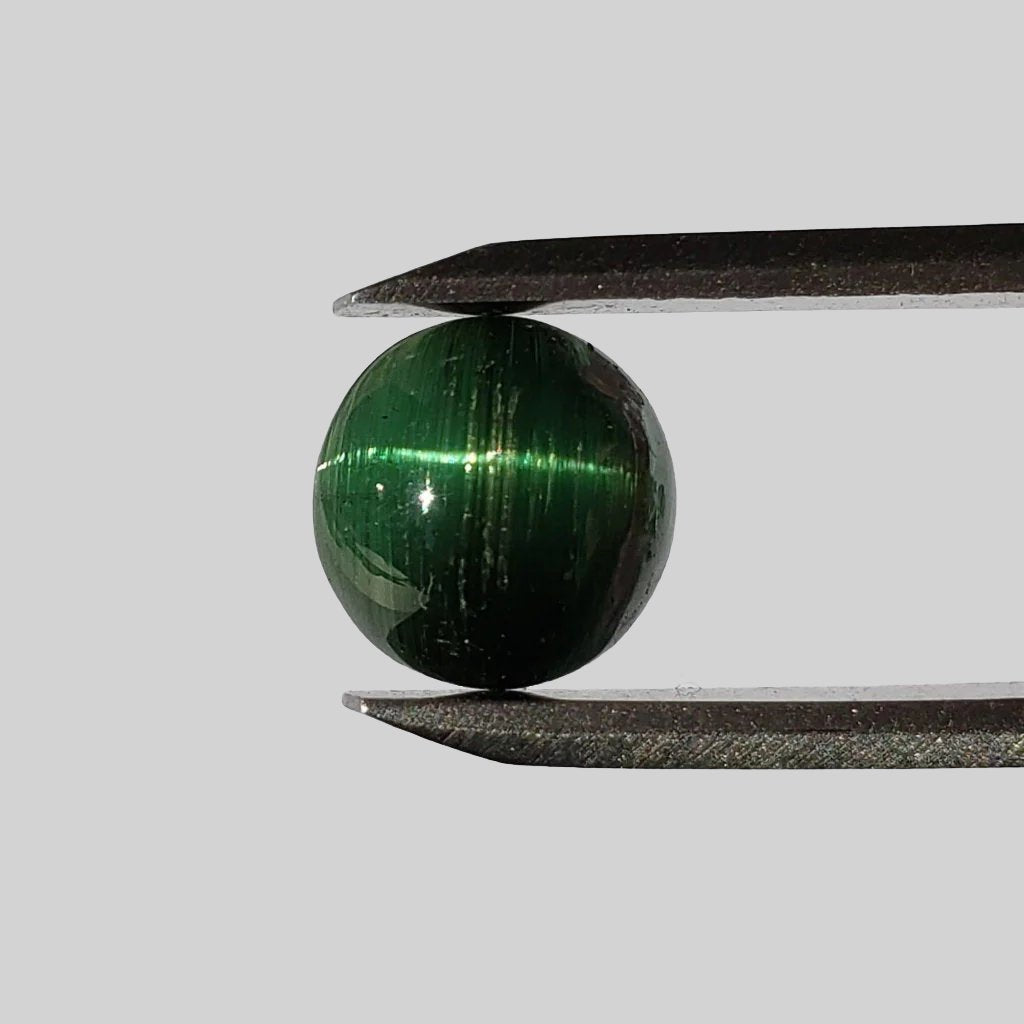  Tourmaline Cats Eye | Round Cabochon | Jungle Green | 8mm 2.19ct 