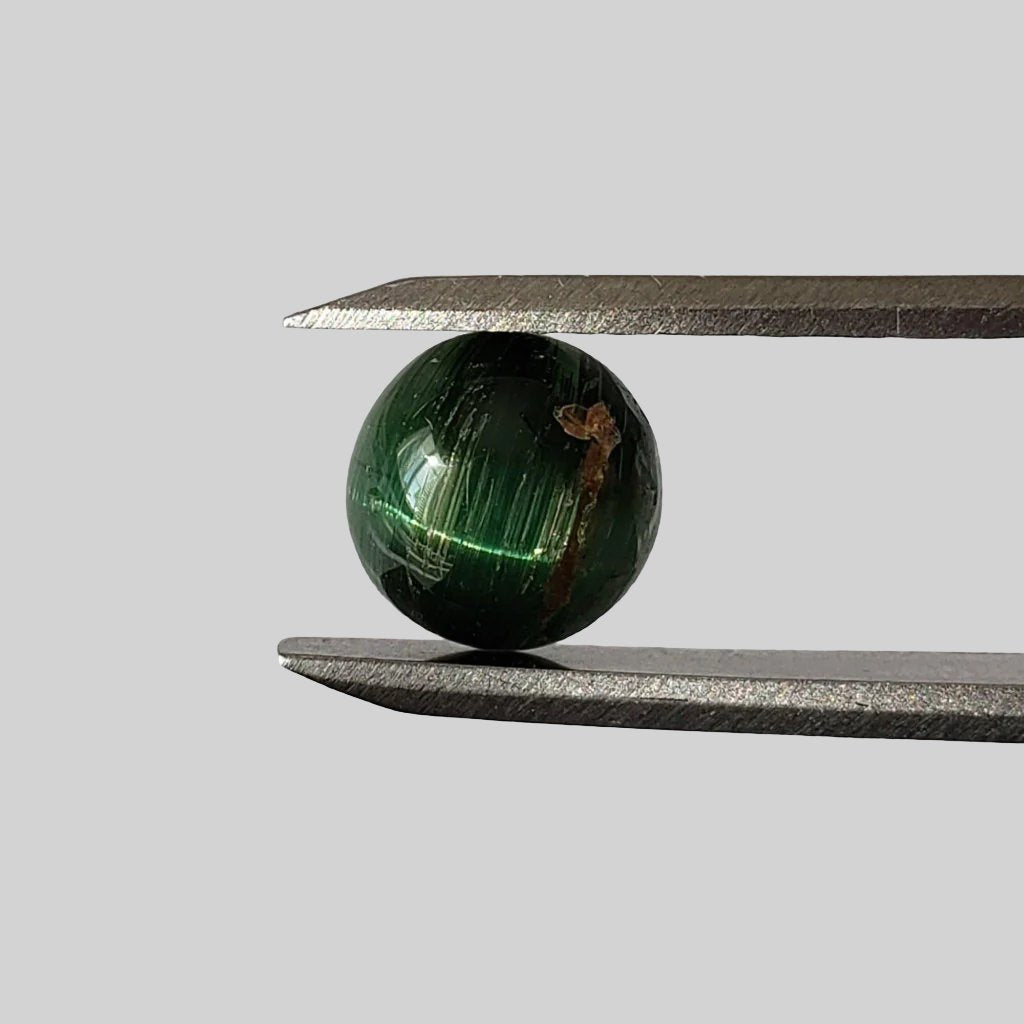  Tourmaline Cats Eye | Round Cabochon | Jungle Green | 8mm 2.19ct 1