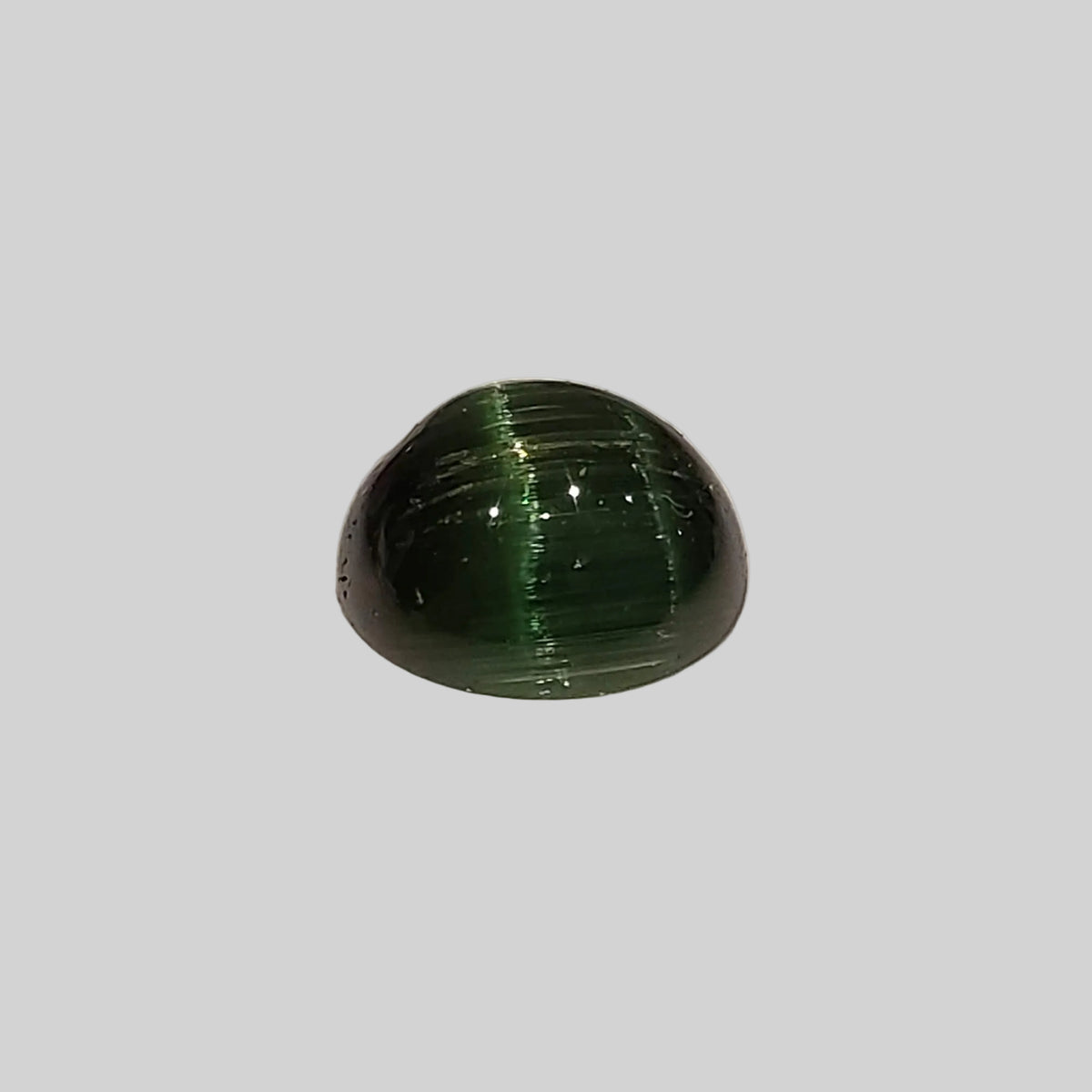  Tourmaline Cats Eye | Round Cabochon | Jungle Green | 8mm 2.19ct 5