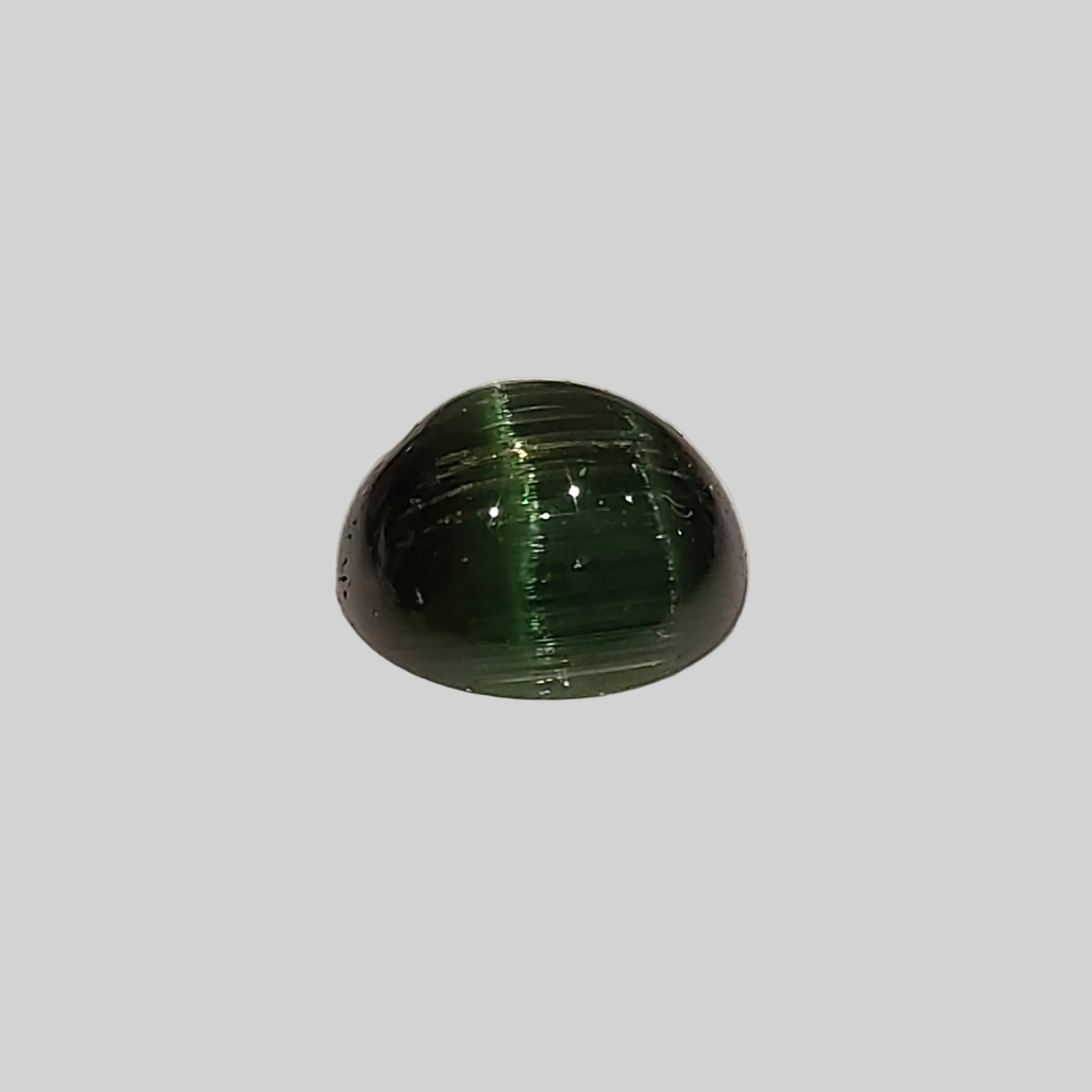  Tourmaline Cats Eye | Round Cabochon | Jungle Green | 8mm 2.19ct 5