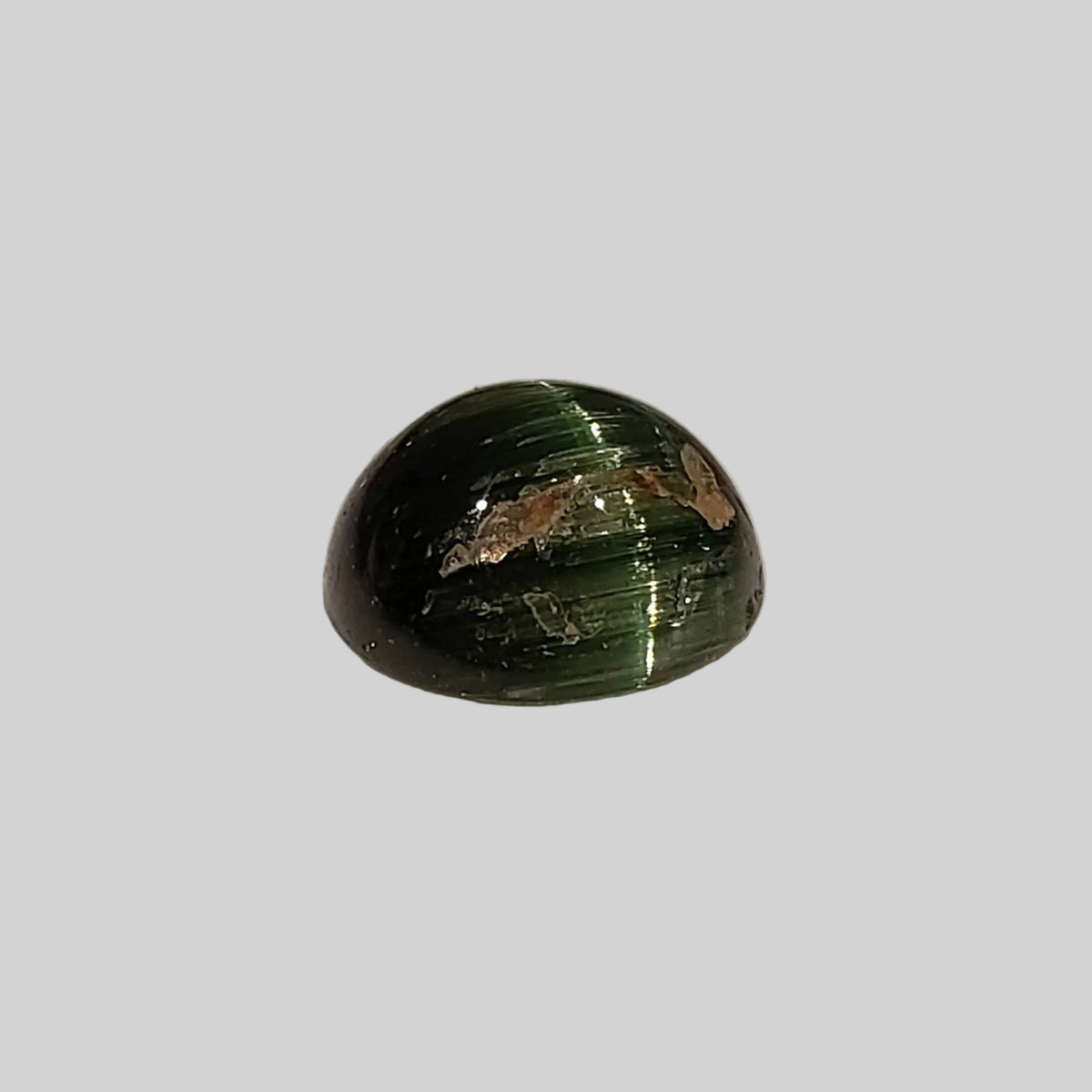  Tourmaline Cats Eye | Round Cabochon | Jungle Green | 8mm 2.19ct 6