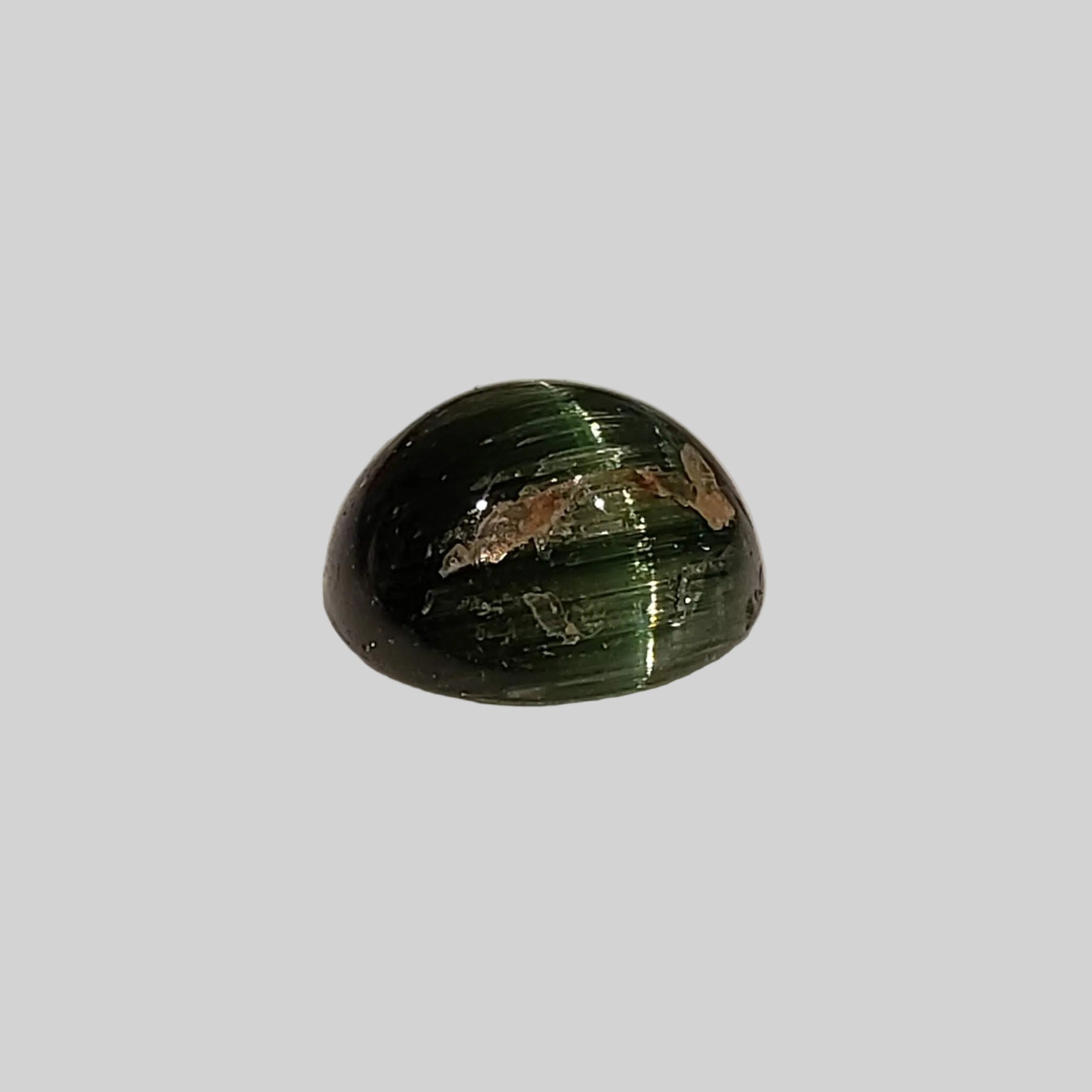  Tourmaline Cats Eye | Round Cabochon | Jungle Green | 8mm 2.19ct 6