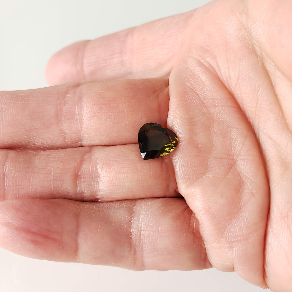  Tourmaline | Heart Shape Cut | Top Olive Green | 11.5x11mm 4.21ct 7