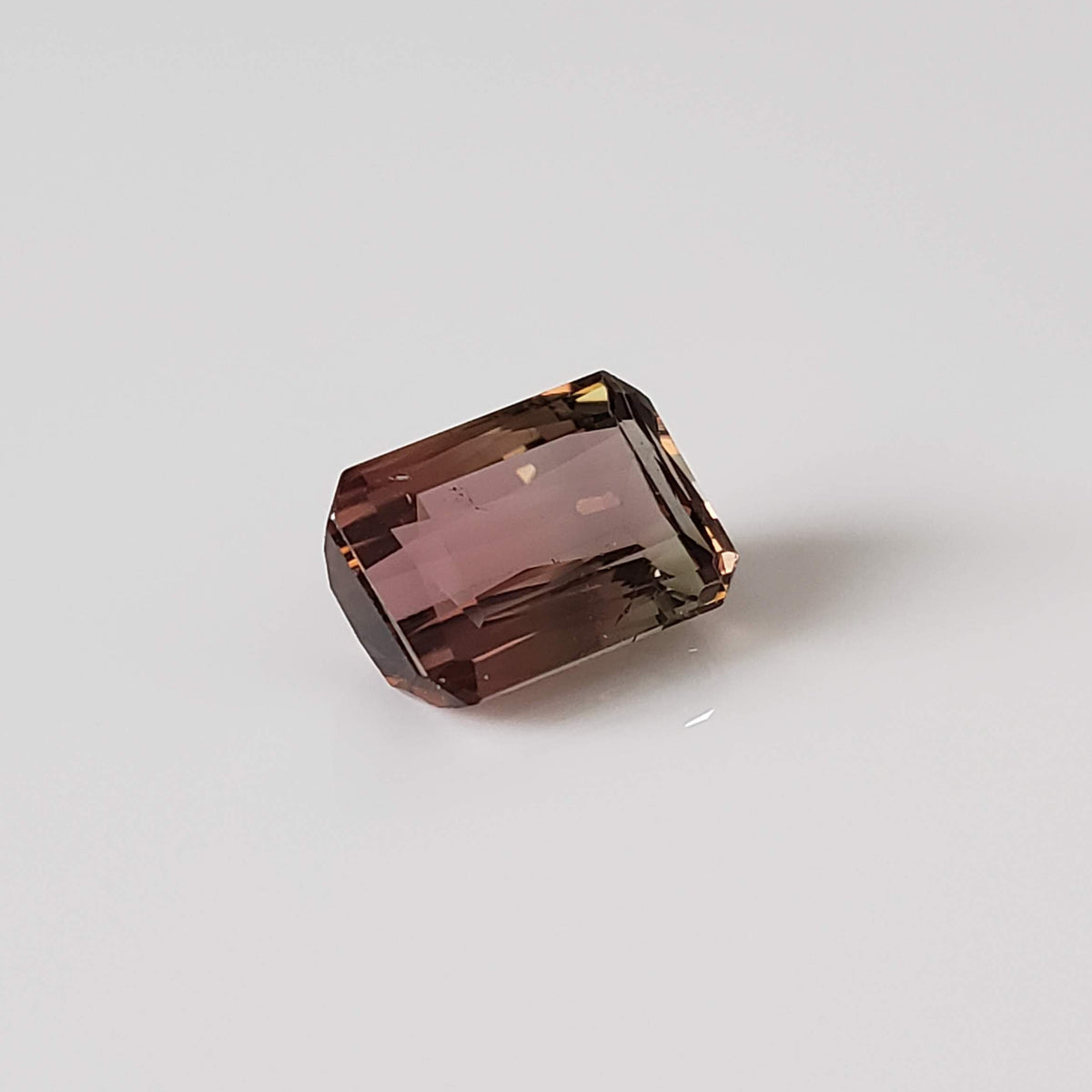 Tourmaline | Octagon Cut | Bi-Color Pink Green | 10x7mm 2.98ct