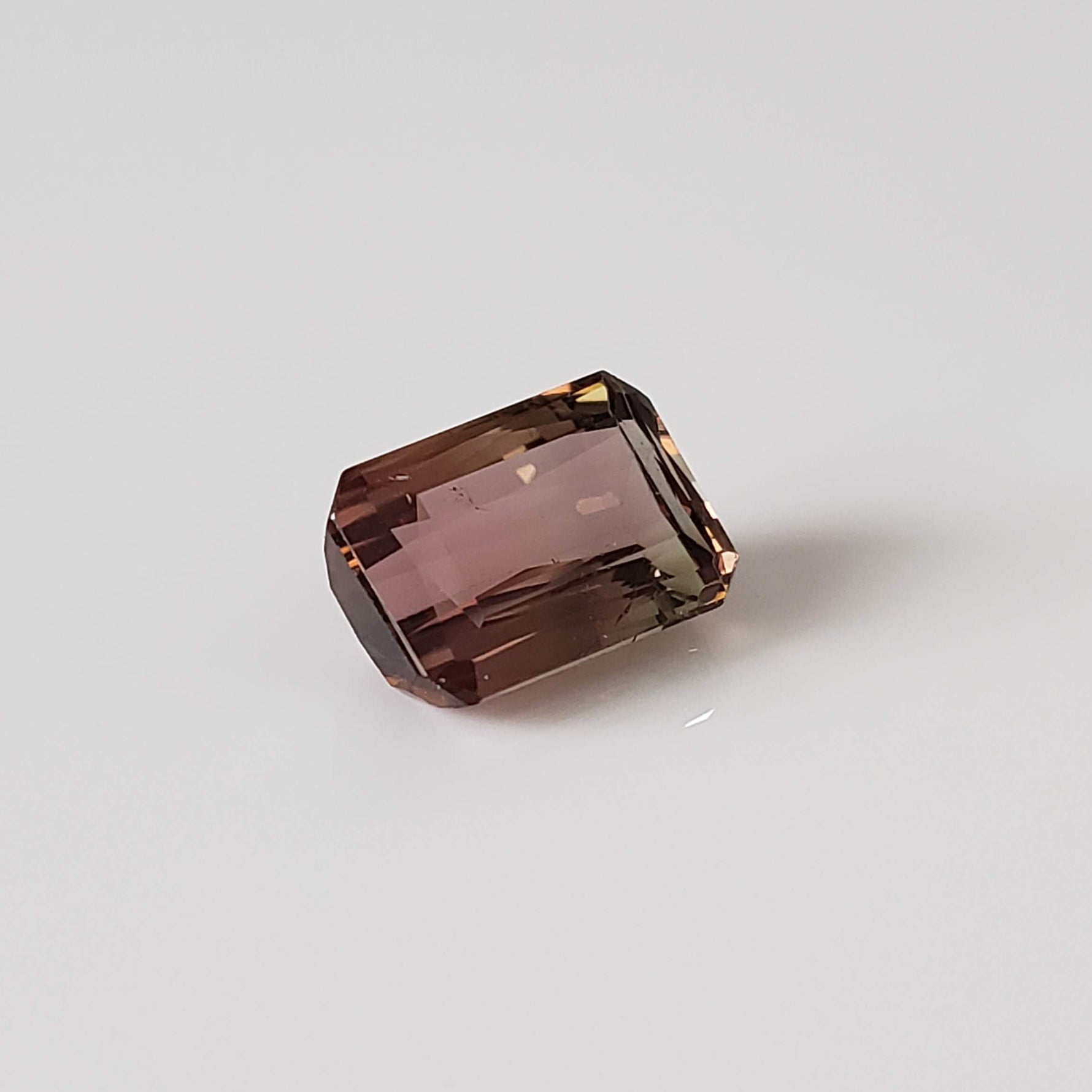 Tourmaline | Octagon Cut | Bi-Color Pink Green | 10x7mm 2.98ct